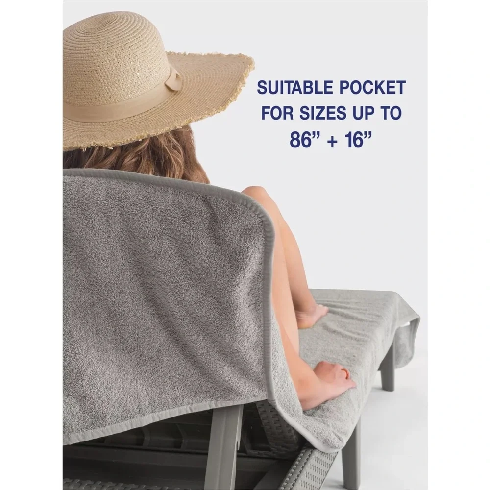 Chaise Lounge Cover with Pocket. Oversized 86” x 30” x 16”. - Picture 3 of 5